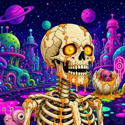 Oozlings #1480, Skull · Neon City