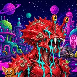 Oozlings #1484, Crab · Neon City