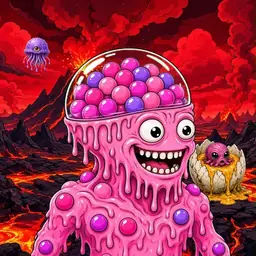 Oozlings #1485, Gumball Brain · Lava Fields