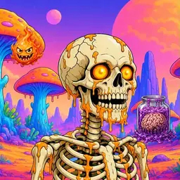 Oozlings #1486, Skull · Mushroom Desert
