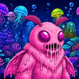Oozlings #1487, Mutant Moth · Glow Reef