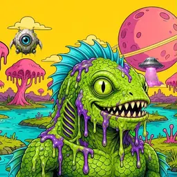 Oozlings #1488, Swamp Fish · Turquoise Swamp