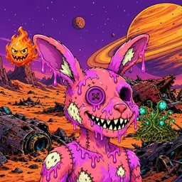 Oozlings #1491, Mutated Zombie Bunny · Ship Junkyard