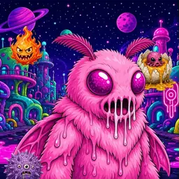Oozlings #1494, Mutant Moth · Neon City