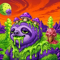 Oozlings #1495, Slime Sloth · Acid Lake