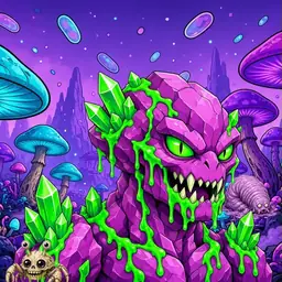 Oozlings #1498, Mutated Crystal Rock · Fungus Forest