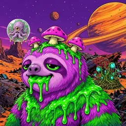 Oozlings #1499, Mutated Slime Sloth · Ship Junkyard