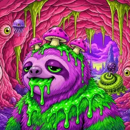 Oozlings #15, Mutated Slime Sloth · Flesh Cave