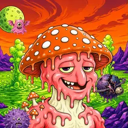 Oozlings #150, Mutated Mushroom Head · Acid Lake