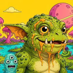 Oozlings #1509, Toad Goblin · Turquoise Swamp