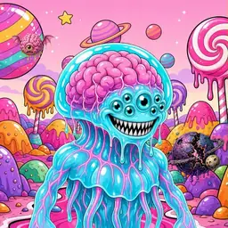 Oozlings #1510, Jellyfish Brain · Candy Planet