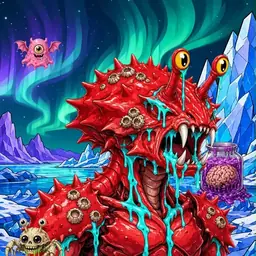 Oozlings #1512, Crab · Aurora Ice