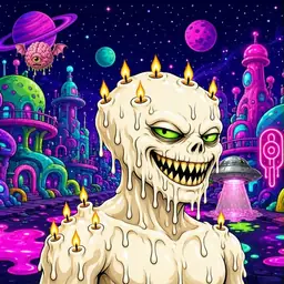 Oozlings #1515, Candle Wax · Neon City