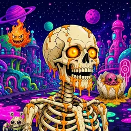 Oozlings #1518, Skull · Neon City