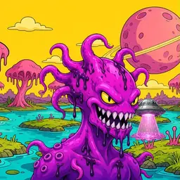 Oozlings #1522, Squid · Turquoise Swamp