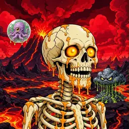 Oozlings #1526, Skull · Lava Fields