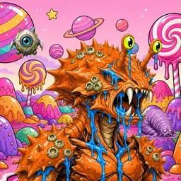 Oozlings #1528, Mutated Crab · Candy Planet