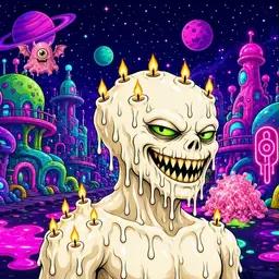 Oozlings #153, Candle Wax · Neon City