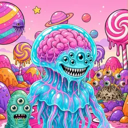 Oozlings #1533, Jellyfish Brain · Candy Planet