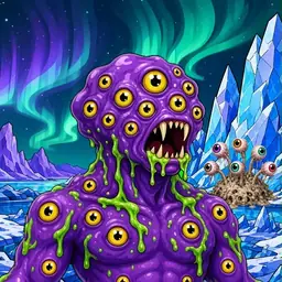 Oozlings #1538, Eyeball Cluster · Aurora Ice