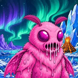 Oozlings #1539, Mutant Moth · Aurora Ice