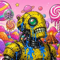 Oozlings #1540, Mutated Rusty Robot · Candy Planet