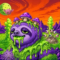 Oozlings #1542, Slime Sloth · Acid Lake