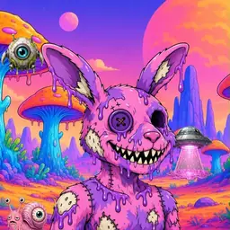 Oozlings #1545, Zombie Bunny · Mushroom Desert