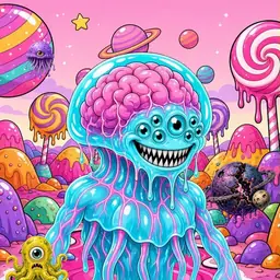 Oozlings #1551, Jellyfish Brain · Candy Planet