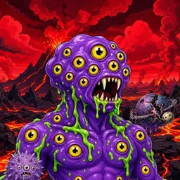 Oozlings #1552, Eyeball Cluster · Lava Fields