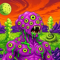 Oozlings #1553, Mutated Eyeball Cluster · Acid Lake