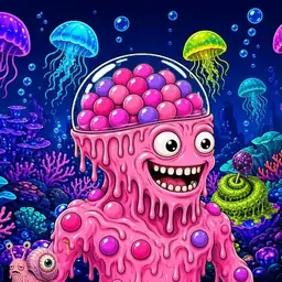 Oozlings #1556, Gumball Brain · Glow Reef