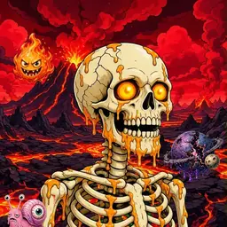 Oozlings #1565, Skull · Lava Fields