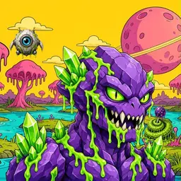 Oozlings #1569, Crystal Rock · Turquoise Swamp