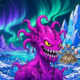 Oozlings #1574, Squid · Aurora Ice