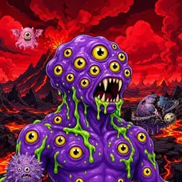 Oozlings #1577, Eyeball Cluster · Lava Fields