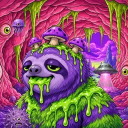 Oozlings #159, Slime Sloth · Flesh Cave