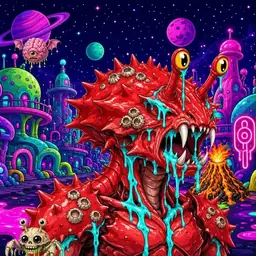 Oozlings #1590, Crab · Neon City