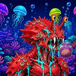 Oozlings #1597, Crab · Glow Reef