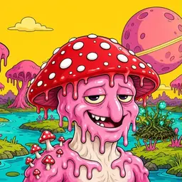 Oozlings #16, Mushroom Head · Turquoise Swamp