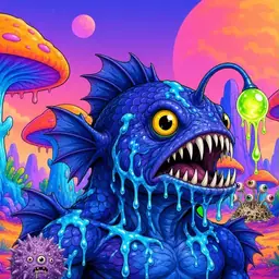 Oozlings #1605, Anglerfish · Mushroom Desert