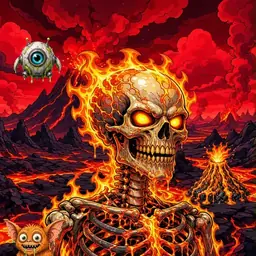 Oozlings #1606, Fire Skull · Lava Fields