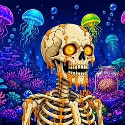 Oozlings #1607, Skull · Glow Reef