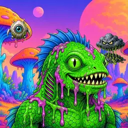 Oozlings #1613, Mutated Swamp Fish · Mushroom Desert