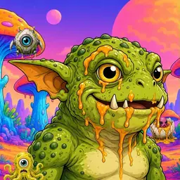 Oozlings #1615, Toad Goblin · Mushroom Desert
