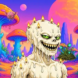 Oozlings #1616, Candle Wax · Mushroom Desert