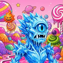 Oozlings #1621, Ice Cyclops · Candy Planet