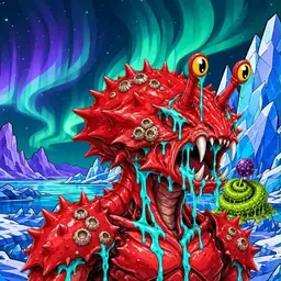 Oozlings #1625, Crab · Aurora Ice