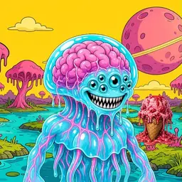 Oozlings #1631, Jellyfish Brain · Turquoise Swamp