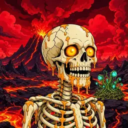 Oozlings #1632, Skull · Lava Fields